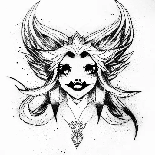 Ahri league of legends  tattoo design idea