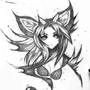 Ahri league of legends  tattoo design idea