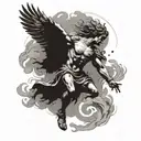 Icarus falling tattoo design idea