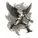 Icarus falling tattoo design idea