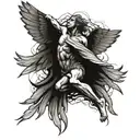 Icarus falling tattoo design idea