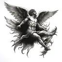 Icarus falling tattoo design idea