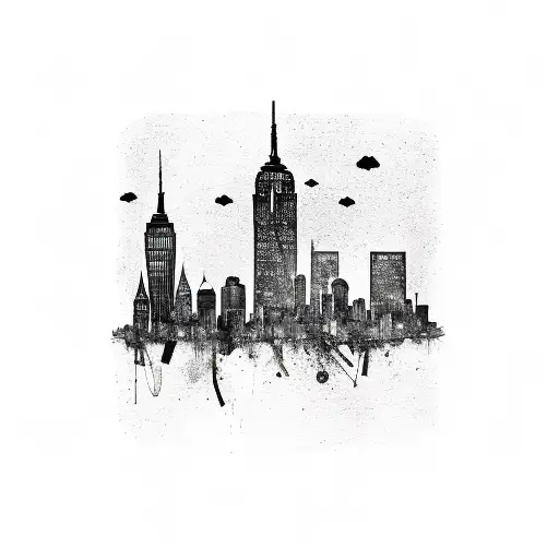 NYC Skyline as a heatbeat tattoo design idea