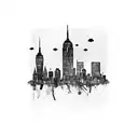 NYC Skyline as a heatbeat tattoo design idea