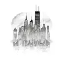 NYC Skyline as a heatbeat tattoo design idea