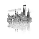 NYC Skyline as a heatbeat tattoo design idea