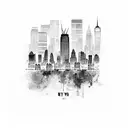 NYC Skyline as a heatbeat tattoo design idea