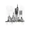 NYC Skyline as a heatbeat monitor tattoo design idea