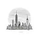 NYC Skyline as a heatbeat monitor tattoo design idea