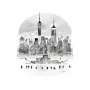 NYC Skyline as a heatbeat monitor tattoo design idea