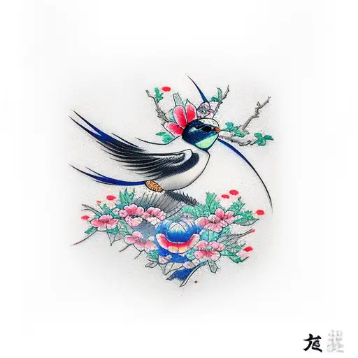 swallow tattoo design idea