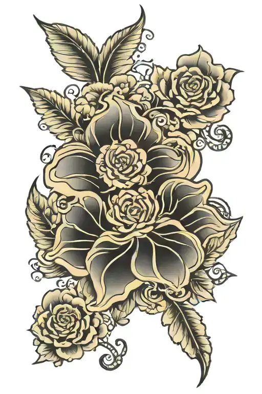tooled leather sleeve tattoo design idea