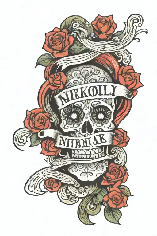 nikoli name art with "are you pregnant" tattoo design idea