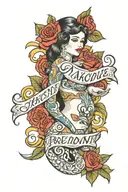 nikoli name art with "are you pregnant" tattoo design idea