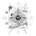 interstellar movie  endurance ship with clock tattoo design idea
