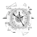 interstellar movie  endurance ship with clock tattoo design idea