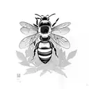 violet with bee  tattoo design idea