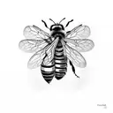 violet with bee  tattoo design idea