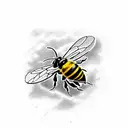 violet with bee  tattoo design idea