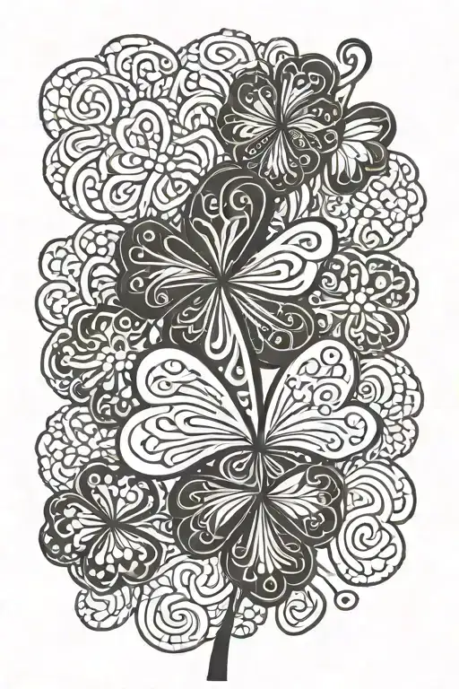 four-leaf clover which includes a name "Uras" tattoo design idea