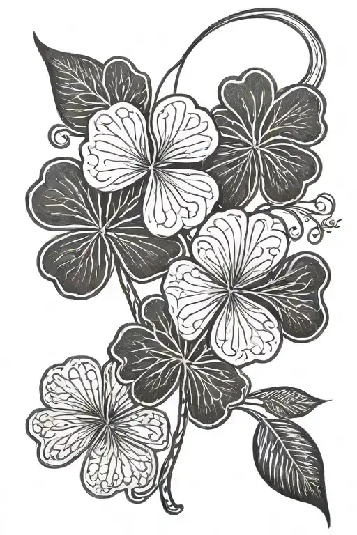 four-leaf clover which includes a my sons name "Uras" tattoo design idea