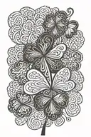 four-leaf clover which includes a name "Uras" tattoo design idea