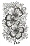 four-leaf clover which includes a name "Uras" tattoo design idea