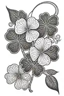 four-leaf clover which includes a my sons name "Uras" tattoo design idea