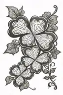 four-leaf clover which includes a my sons name "Uras" tattoo design idea