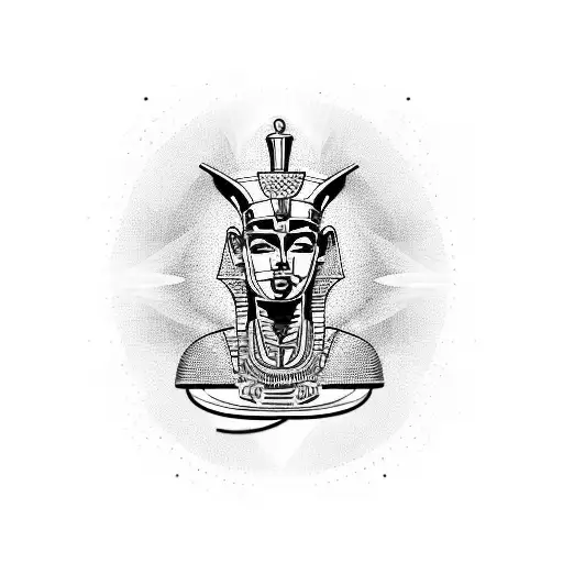 pharaoh with sand timers tattoo design idea