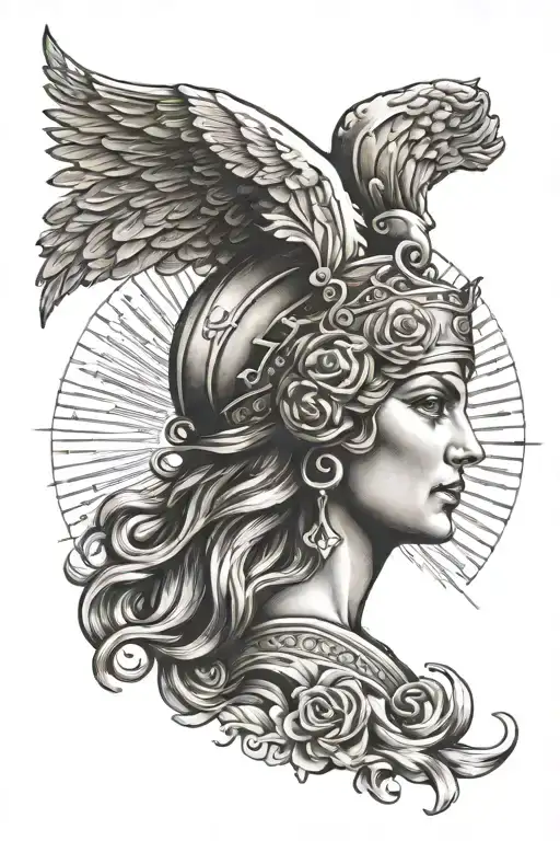 greek goddess athena realism style tattoo tattoo design idea