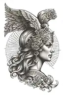 greek goddess athena realism style tattoo tattoo design idea