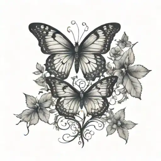 butterfly with tree of life taught me tattoo design idea