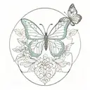 butterfly with tree of life with mandala tattoo design idea