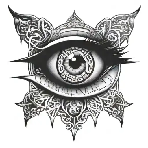 odins eye looking tattoo design idea