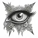odins eye looking tattoo design idea