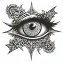 odins eye looking tattoo design idea