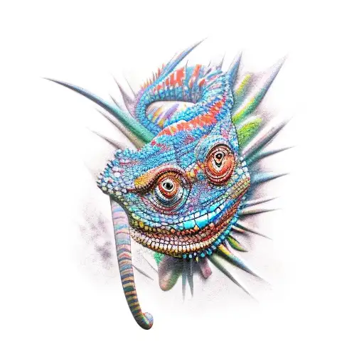 chameleon samurai tattoo design idea