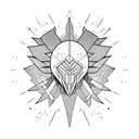 warrior wings devil sword planets sun tattoo design idea