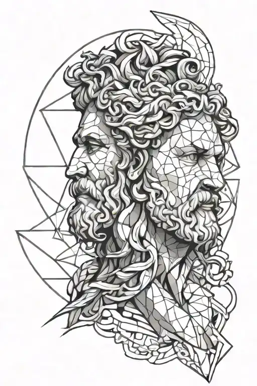 zeus and world tattoo design idea