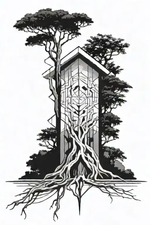 spartacus and tree  tattoo design idea