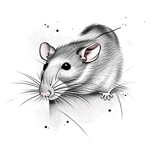 rat getting its head cut off tattoo design idea