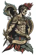 Julius caesar virgo zodiac sign tattoo design idea