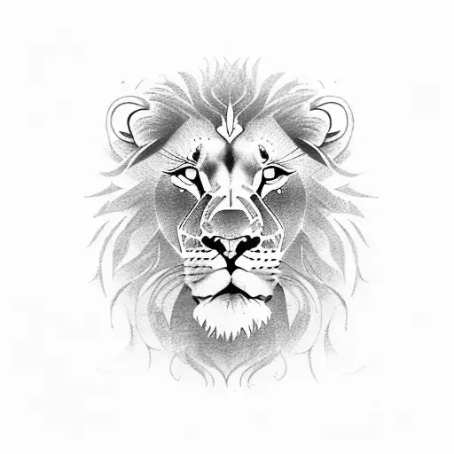 leo and virgo tattoo. lion and lady tattoo design idea