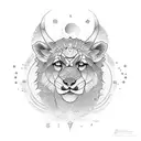 leo and virgo tattoo.  tattoo design idea