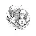 leo and virgo tattoo.  tattoo design idea