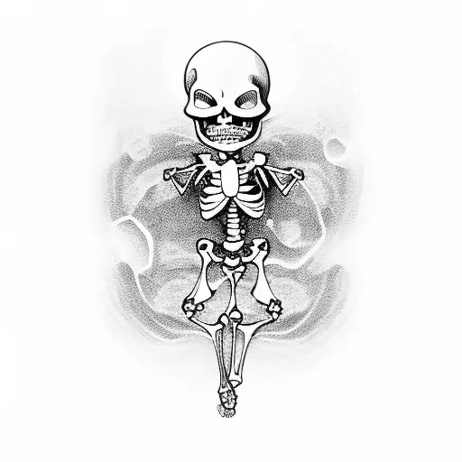 dancing skeleton tattoo design idea