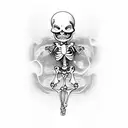 dancing skeleton tattoo design idea