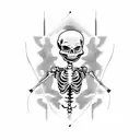 dancing skeleton tattoo design idea