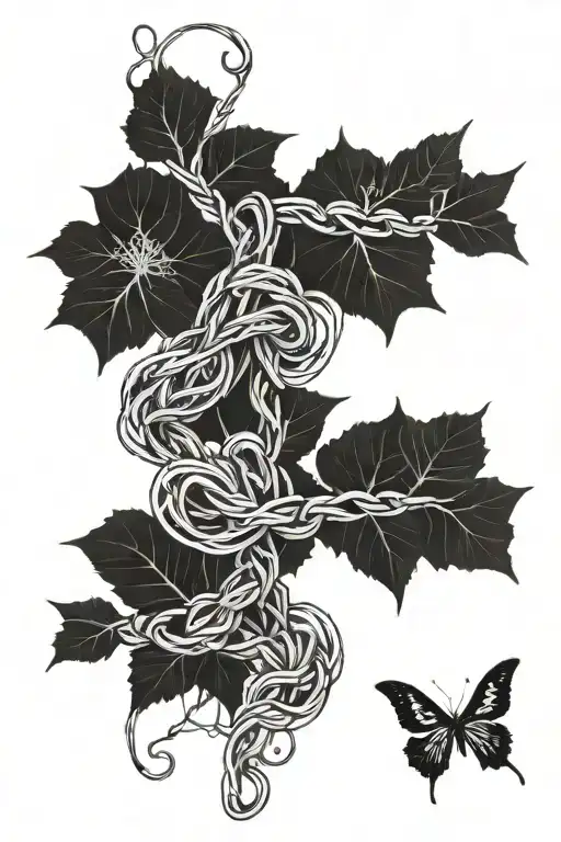 vines and barb wire spin tattoo tattoo design idea